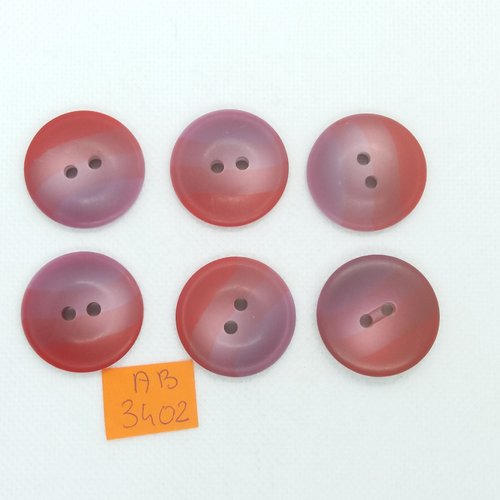 6 boutons en résine bordeaux/rouge - 27mm - ab3402