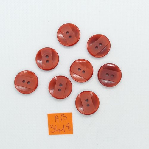 8 boutons en résine marron - 17mm - ab3418