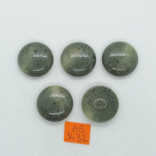 5 boutons en résinei vert - 26mm - ab3432