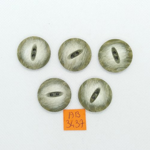 5 boutons en résine vert - 25mm - ab3437