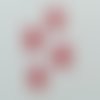 4 boutons en bois fantaisie - tete de lapin rouge - 15x20mm - bri561