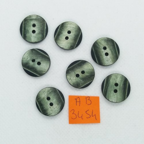 7 boutons en résine vert - 18mm - ab3454