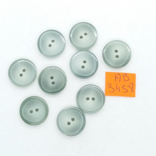 9 boutons en résine vert - 17mm - ab3458