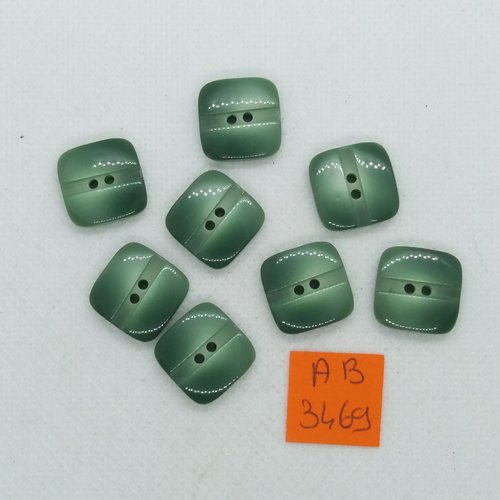 8 boutons en résine vert - 15x15mm - ab3469