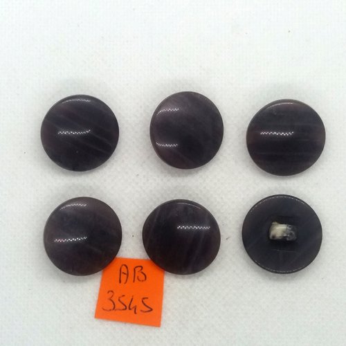 6 boutons en résine violet pale - 21mm - ab3545