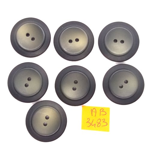 7 boutons en résine vert - 27mm - ab3483