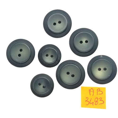 7 boutons en résine vert - 22mm et 18mm - ab3483