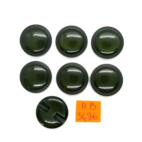 7 boutons en résine vert - 22mm - ab3486