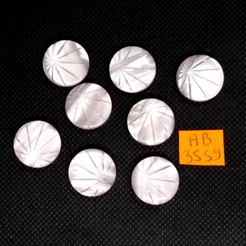 8 boutons en résine rose pale - 18mm - ab3559