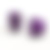 1 perle tête de mort howlite teintée violet 18mm - b164