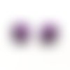 1 perle tête de mort howlite teintée violet 14mm - b176