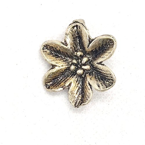 1 pendentif fleur - métal argenté - 30x27mm - b225