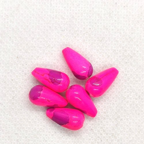 11 perles gouttes en résine rose / violet - 14x7mm - b236