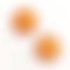 4 perles citrouilles orange  - turquoise reconstituée - 16x11mm - b248