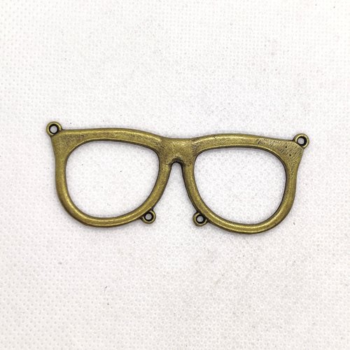 1 connecteur lunette bronze - métal - 68x27mm - b259