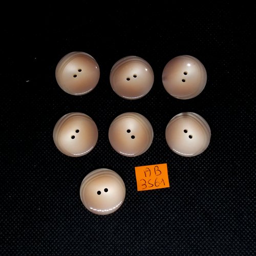 7 boutons en résine rose clair - 23mm - ab3561