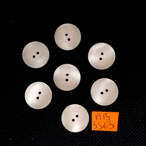7 boutons en résine rose clair - 18mm - ab3563