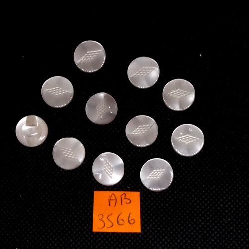11 boutons en résine rose pale - 13mm - ab3566