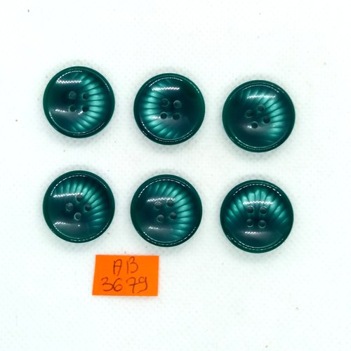 6 boutons en résine vert - 20mm - ab3679