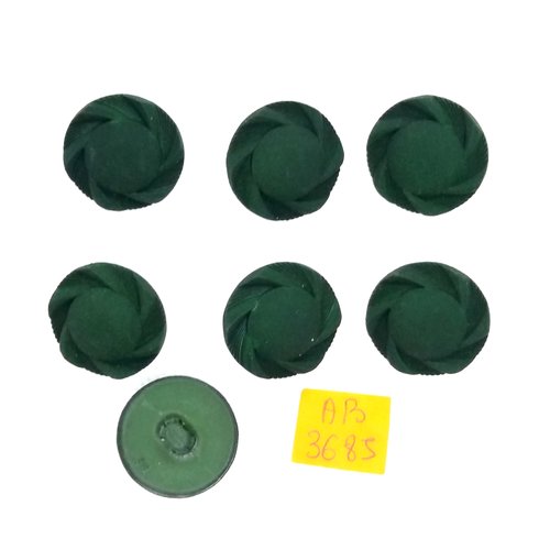 7 boutons en résine vert - 23mm - ab3685
