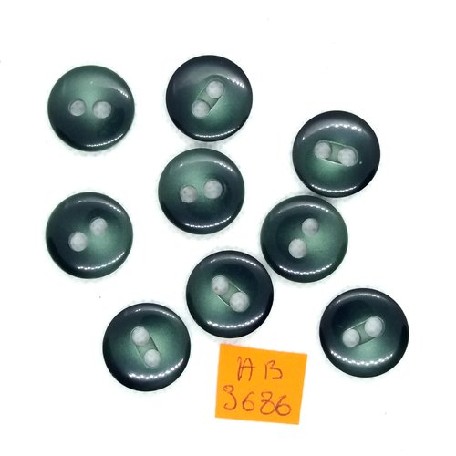 9 boutons en résine vert - 18mm - ab3686