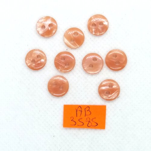 9 boutons en résine vieux rose - 11mm - ab3585