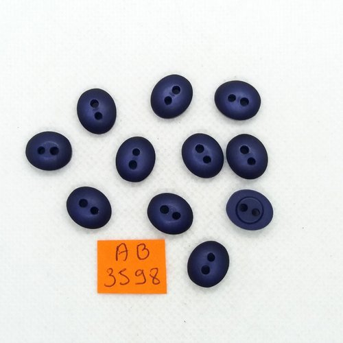 11 boutons en résine bleu - 11x12mm - ab3598