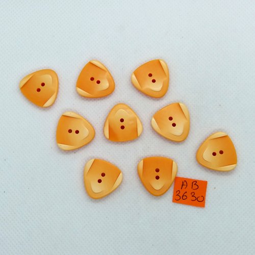9 boutons en résine orange - 20mm - ab3630