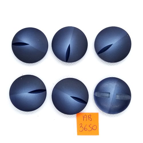 6 boutons en résine bleu - 28mm - ab3650