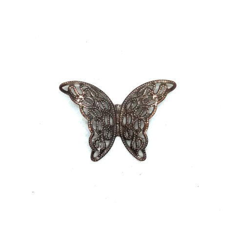 1 breloque papillon - métal bronze - 39x25mm - 40