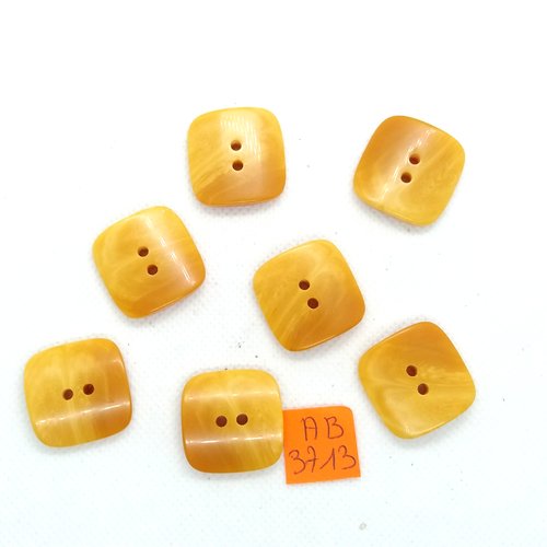 7 boutons en résine orange - 23x23mm - ab3713