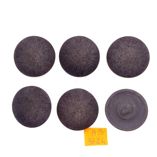6 boutons en résine violet foncé - 34mm - ab3724