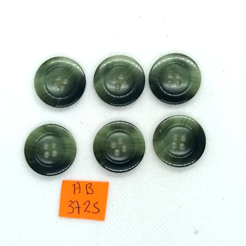 6 boutons en résine vert - 22mm - ab3725
