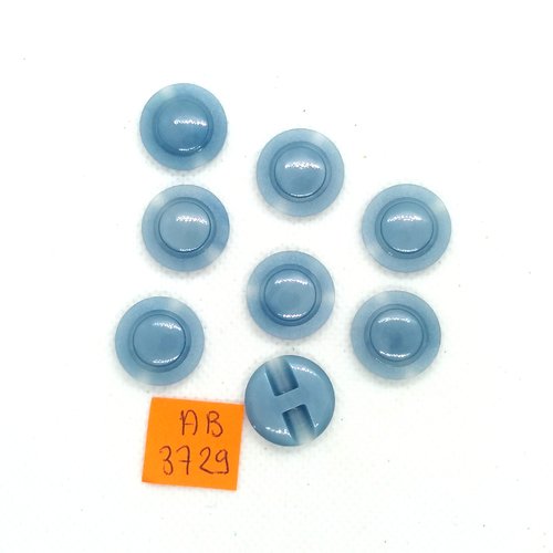 8 boutons en résine bleu - 17mm - ab3729