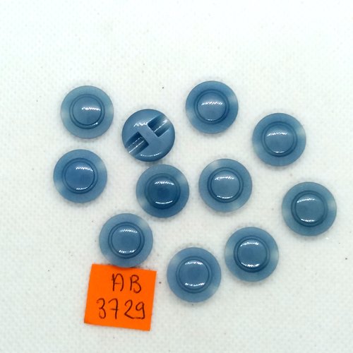 11 boutons en résine bleu - 15mm - ab3729