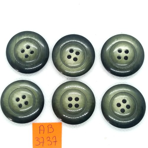 6 boutons en résine vert - 28mm - ab3737
