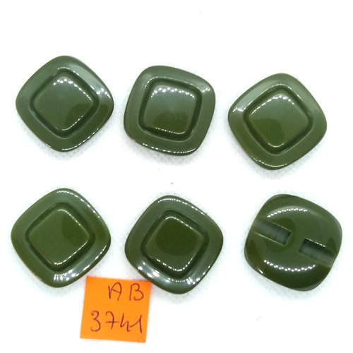 6 boutons en résine vert - 24x24mm - ab3741