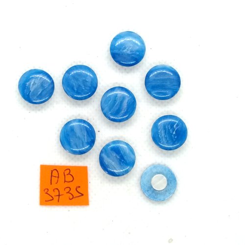 9 boutons en résine bleu - 12mm - ab3735