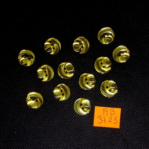 13 boutons en résine jaune/vert - 13mm - ab3723