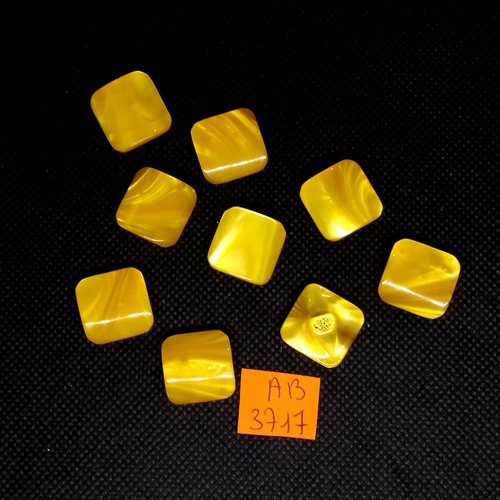 9 boutons en résine orange - 17x17mm - ab3717
