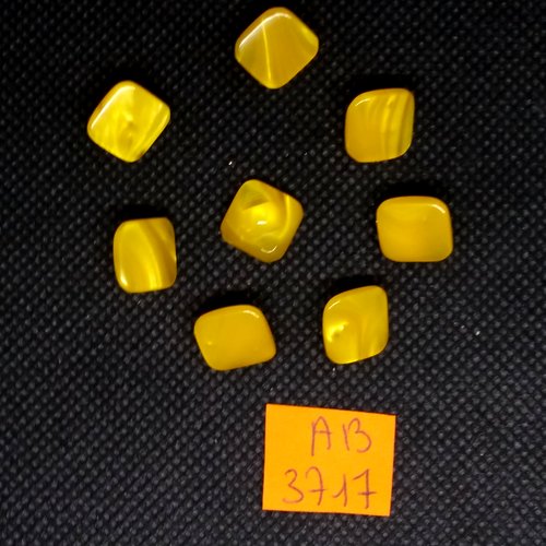 8 boutons en résine orange - 11x11mm - ab3717