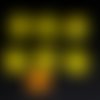6 boutons en résine jaune/orangé - 22mm - ab3718