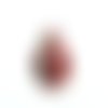 Pendentif " langue " en verre , rouge , 67x36mm - s