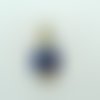 Pendentif " langue " en verre , transparent et bleu , 69x37mm - s