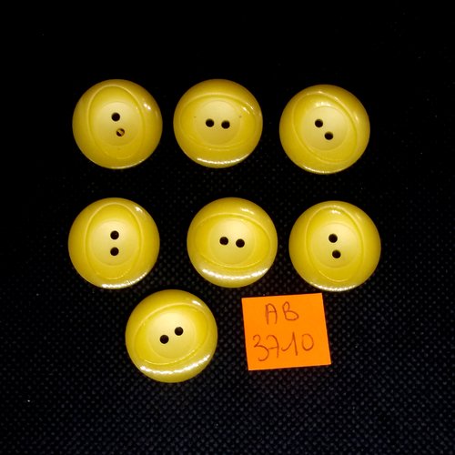 7 boutons en résine jaune - 22mm - ab3710