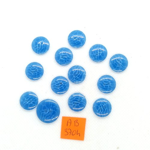 13 boutons en résine bleu - 18mm et 14mm - ab3704