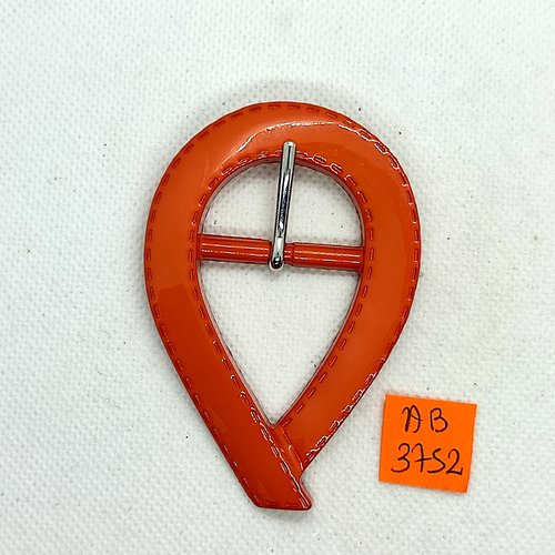 Boucle de ceinture en résine orange foncé/corail - 78x53mm - ab3752
