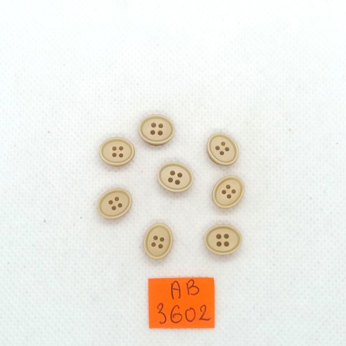 9 boutons en résine beige - 11mm - ab3602