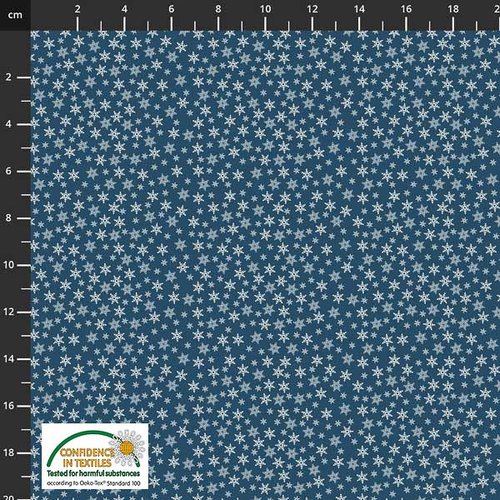 Tissu de noel - étoiles bleu - stof fabrics - coton - 10cm/laize