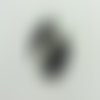 Pendentif en métal argenté noir écru avec strass - 70x38mm - 44